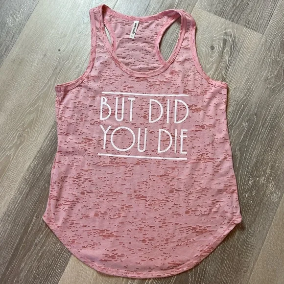 But did you die light pink racerback tank top - Medium - NWT - Picture 2 of 7
